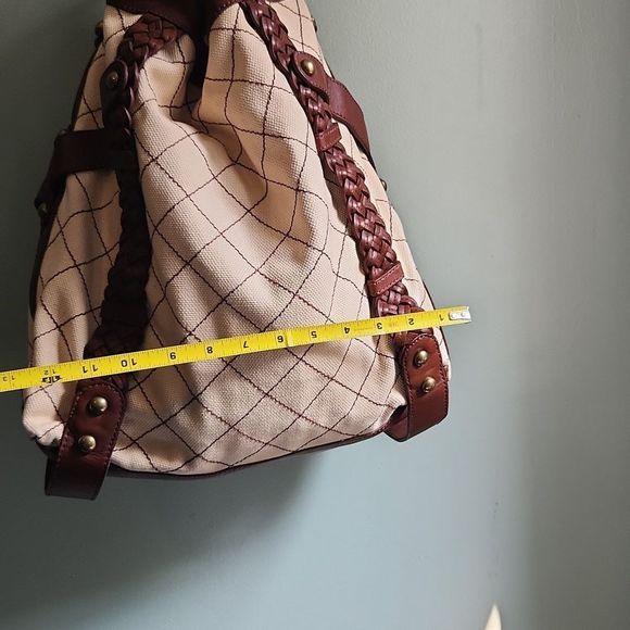 ISABELLA FIORE QUILTY AS CHARGED-CANNA CANVAS & LEATHER HOBO SHOULDER BAG - Picture 13 of 14